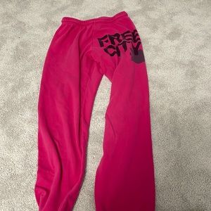 Womens pink Free city Sweatpants